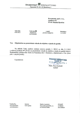 ŠTUDENTSKÝ FFPÔŽIČKOVÝ FOND