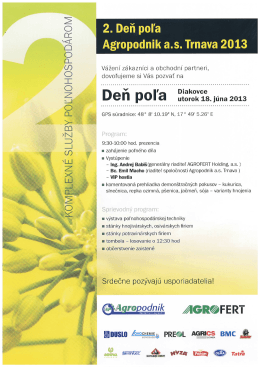 2. Deň poľa - Agropodnik Trnava