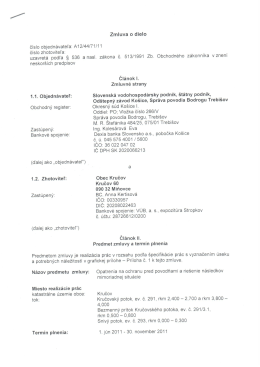 Zmluva SVP Spr&aacute;va povodia Bodrogu a Horn&aacute;du Trebi&scaron;ov