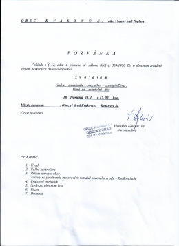 pozvánka - Kvakovce
