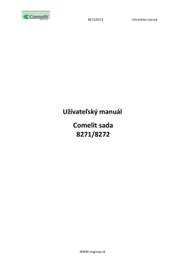 Užívateľský manuál Comelit sada 8271/8272
