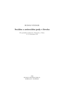 Sociálne a antisociálne pudy v človeku, Rudolf Steiner GA186