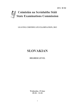 SLOVAKIAN - State Examination Commission