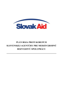 Plán boja proti korupcii Slovenskej agentúry pre