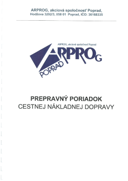 Prepravn&yacute; poriadok cestnej n&aacute;kladnej dopravy