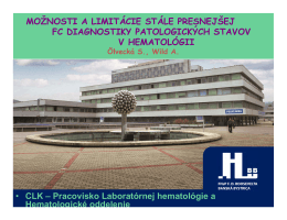 1 • CLK – Pracovisko Laboratórnej hematológie