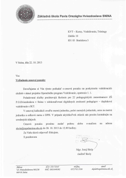 Požiadavka na predloženie cenovej ponuky na poskytnutie