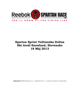 Propozície k preteku - Spartan Race Slovakia