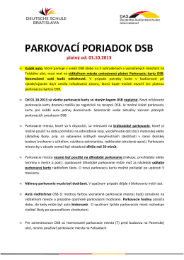 Parkovací poriadok DSB platný od 01.10.2013