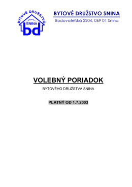 VOLEBNÝ PORIADOK - PLATNÝ