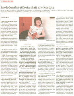 Spoločensk&aacute; etiketa plat&iacute; aj v kostole