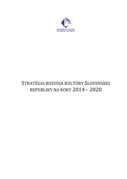 stratégia rozvoja kultúry slovenskej republiky na roky 2014–2020