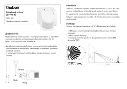 Pohybový snímač LU 101-46 Inštalácia Funkcie - Elektro