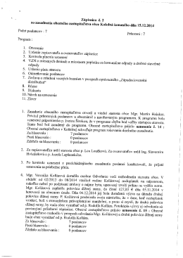 Zápisnica č. 2 zo zasadnutia obecného