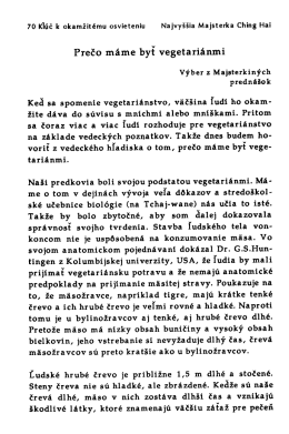 Prečo máme byt vegetariánmi