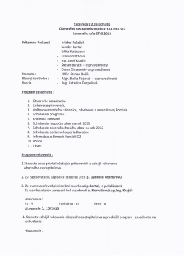 Zápisnica z 2. zasadnutia Obecného zastupiteľstva