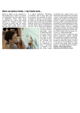 Bola raz jedna trieda, v tei triede bola