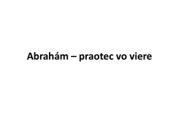 Abrahám - praotec viery