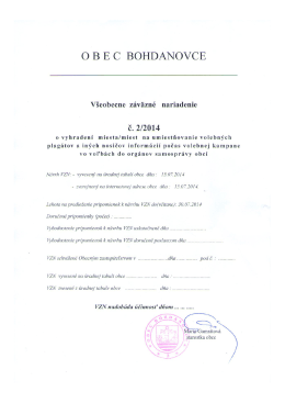 Všeobecne záväzné nariadenie č. 2/2014