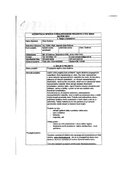 Hodnotiaca spr&aacute;va realizovanom projekte z VUC BBSK