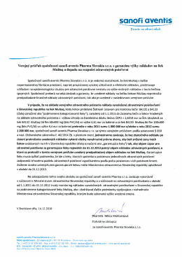 Vererejný prísľub spoločnosti sanofi
