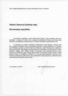 Doplnenie k žiadosti - JUDr. Ge&scaron;vantnerov&aacute;