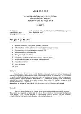 OZ - Zápisnica č. 6/2013 + Uznesenia zo