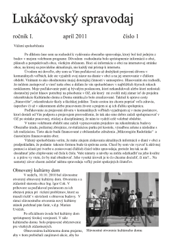 Apríl 2011 - Lukáčovce