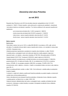 Záverečný účet obce Polomka za rok 2012