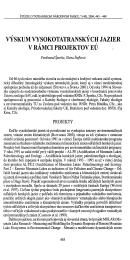vÝsKUM vYSOKOTATRANSKÝCH JAzIER
