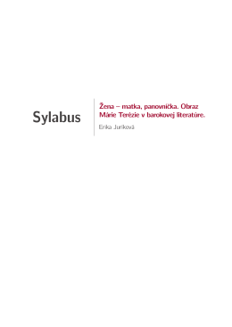 Sylabus - Slezská univerzita v Opavě
