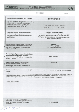 vYHLÁsENIE o PARAMETRocH