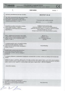 vyhlásenie o parametroch