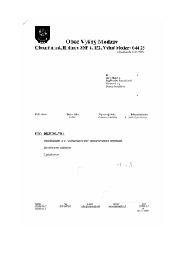 01/2015 - Objednávka/Zber opotrebovaných pneumatík