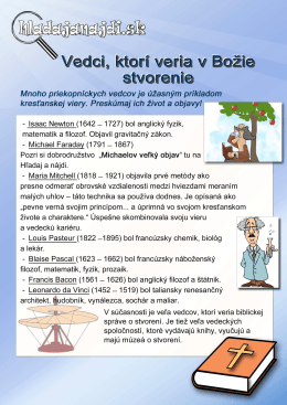 Vedci. ktorí veria v Božie