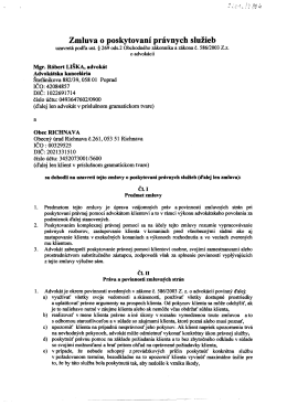 Zmluva o poskytovaní právnych služieb