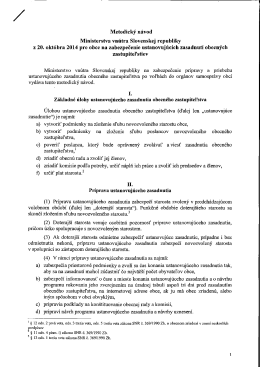 Metodický návod MV SR z 20. októbra 2014 pre obce na