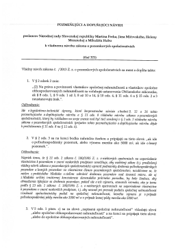 POZMEŇUJ&Uacute;CI A DOPLŇUJ&Uacute;CI N&Aacute;VRH
