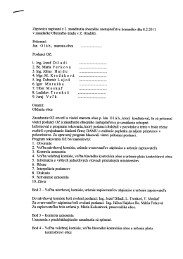 Zápisnica obecného zastupiteľstva