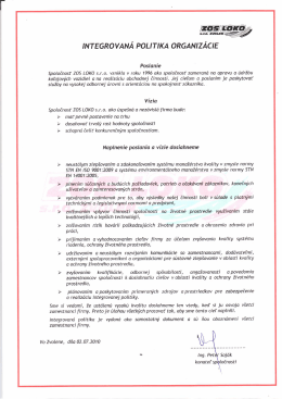 lNTEGROVAN&Aacute; POLITIKA ORGANIZ&Aacute;CIE