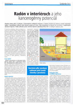 Radón v interiéroch a jeho kancerogénny potenciál