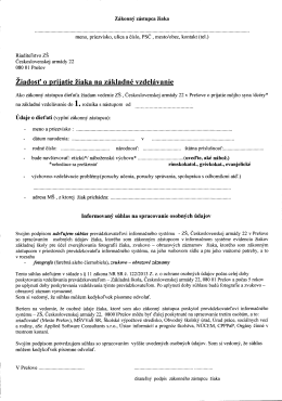 Z&aacute;konn&yacute; z&aacute;stupca žiaka - Z&Scaron; - Československej arm&aacute;dy, Pre&scaron;ov