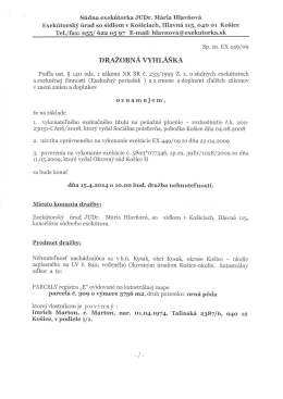 DRAŽoBNÁ VYHLÁŠKA
