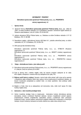 informačný prospekt v platnosti 25.01.2013-15.12