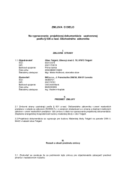 Zmluva o dielo - projektová dokumentácia MŠ (pdf
