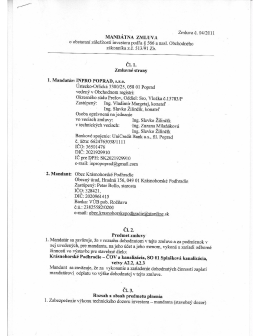 Mandatna zmluva - Obec Kr&aacute;snohorsk&eacute; Podhradie