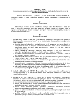 Smernica č. 2/2011 ktorou sa upravuje postup pri