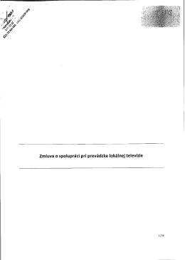 Zmluva o spolupráci Staromestská a.s. a CHEOPS produktion, s.r.o.