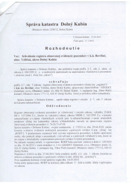 Spr&aacute;va katastra_rozhodnutie_ROEP Revi&scaron;n&eacute;