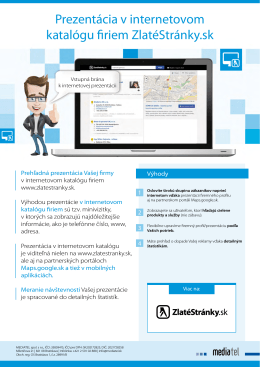 Prezentácia v internetovom katalógu firiem ZlatéStránky.sk